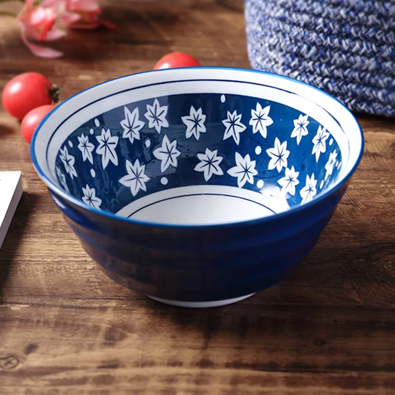 7 дюймов японский стиль рамен чаша синий и белый Фарфоровая керамика миски для риса густой суп контейнер посуда товары для дома