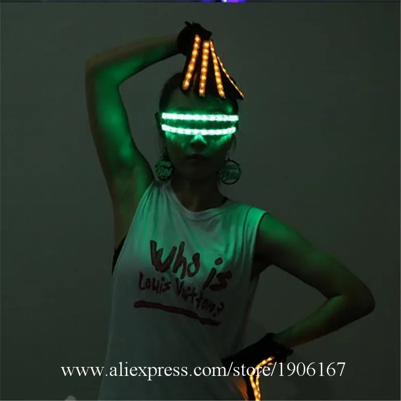 LED Gloves Luminous Flower Finger Light Gloves Party Supplies Dancing Club Props Stage Costumes LED Gloves Glasses07
