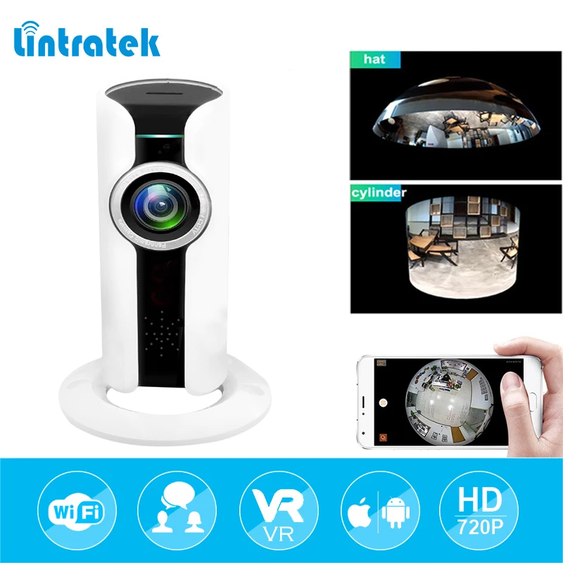 

lintratek 720PHD 180 angle Panoramic VR Camara Surveillance Camera Mini WI-FI IP Home security Camera Audio Baby Monitor IP #20