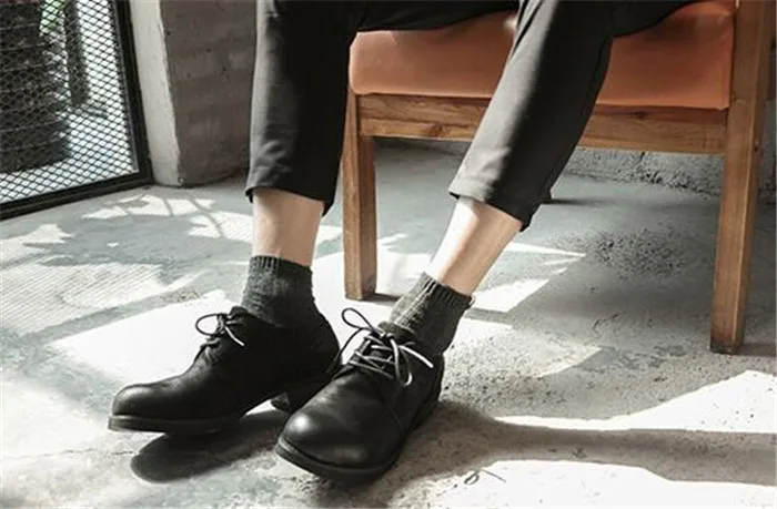 Мужская обувь в стиле ретро; maake; обувь из нубука с большим носком; модная мужская обувь на шнуровке с круглым носком; Цвет Черный