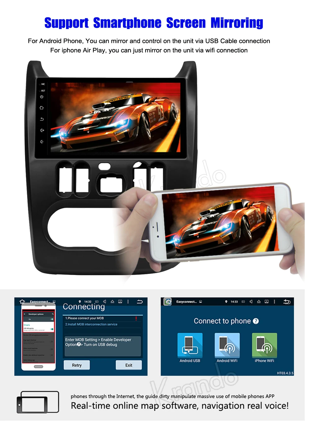 Best Krando 9" Android 7.1 car radio gps dvd navigation multimedia system for Renault Dacia Sandero 2008-2012 audio player 4 Best Krando 9" Android 7.1 car radio gps dvd navigation multimedia system for Renault Dacia Sandero 2008-2012 audio player 4
