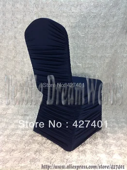 

Hot Sale Dark Blue Ruffle Lycra Chair Cover /wedding chair covers/Flouncing Chair Cover For Wedding Decoration