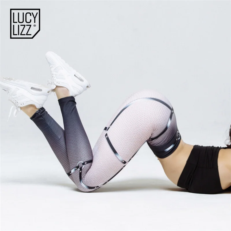 

2018 Women Yoga Pants Print High Waist Sports Legging for Fitness Push up Running Tights Workout Trousers Gym Sportswear Capris