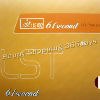 

Free shipping, 61second Lightning DS LST Pips-in Table Tennis black rubber with sponge