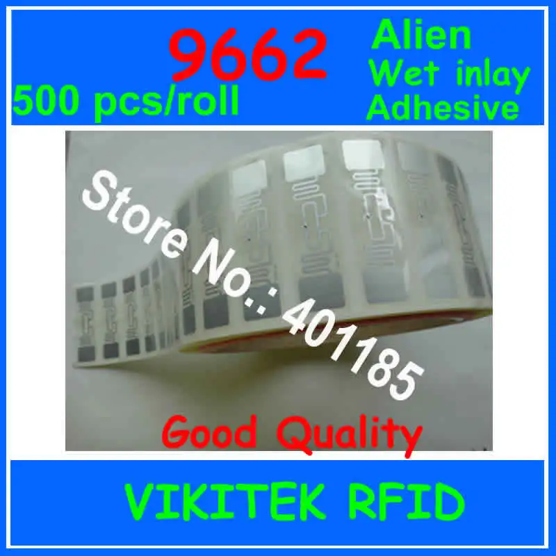 Alien 9662 UHF RFID клейкий влажный Декор 500 шт. в рулоне 860 960 МГц Higgs3 915M EPC C1G2 ISO18000 6C можно