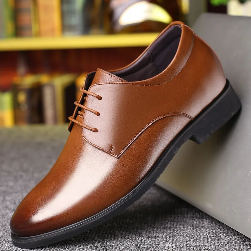 

New Men's Shoes Spring and Autumn New Shoes Business Dress Large Size Leather England Shoes Men Dress Shoes Leather
