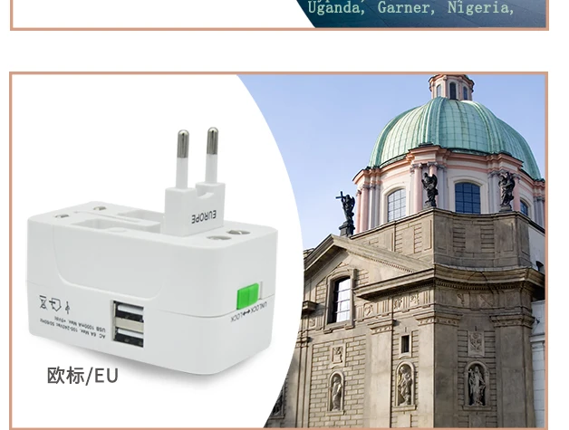 New 2USB Charging Port  Universal Worldwide Convenient Travel Wall Charger Power UK AU US EU Plug Adapter Adapter free shipping (11)