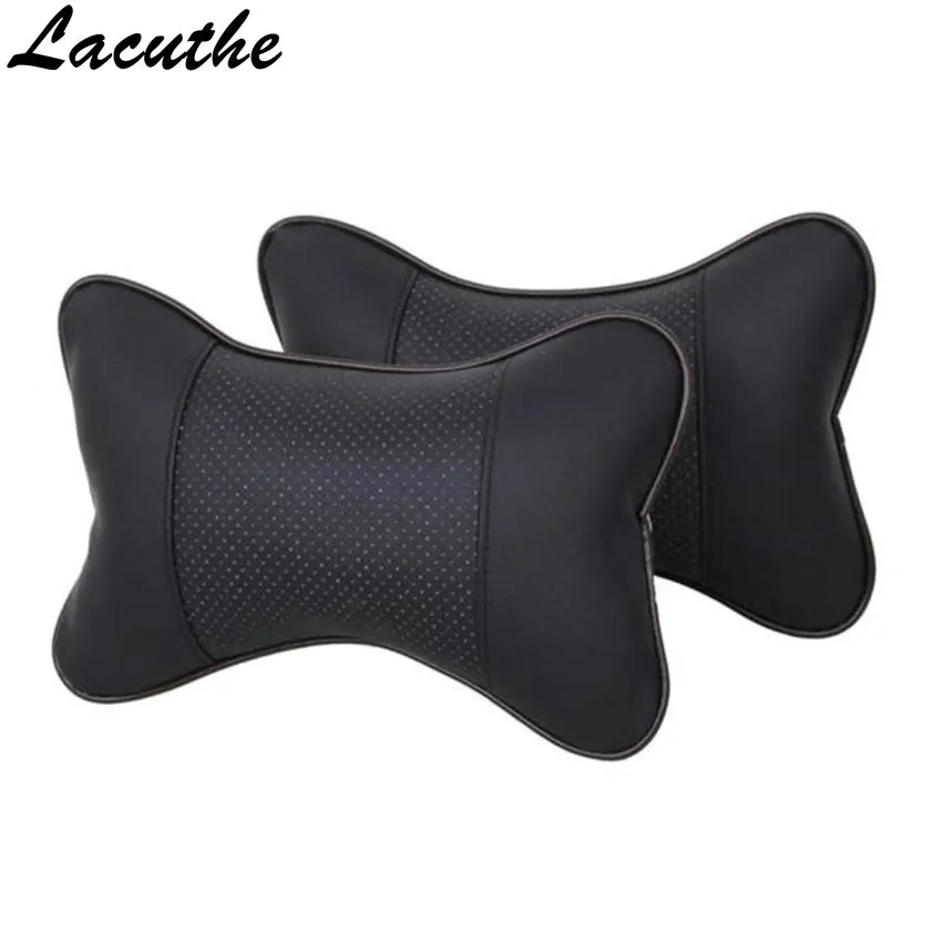 

1 Pcs Car Pillow Leather Neck Headrest Super Soft Memory Foam Auto Seat Cover Head Neck Rest Cushion Hole-digging Car Headrest