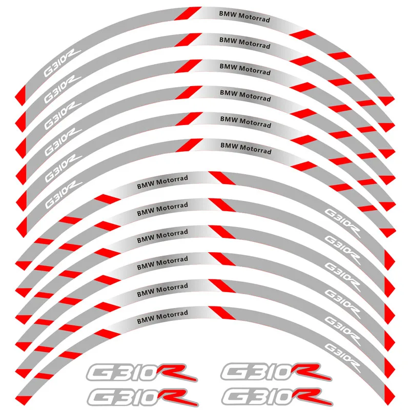 Новинка, высокое качество, 12 шт., подходят для мотоцикла, колеса, стикер, полоса, светоотражающий обод для BMW G310R - Цвет: 6