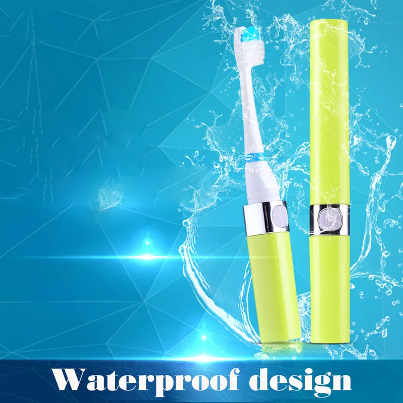 

Waterproof Sonic Electric Toothbrush Travel Sonic Tooth Brush With 3 Brush Heads Battery Powered Teeth Brush