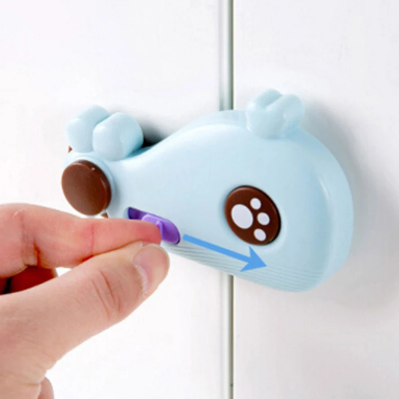 1 Pcs الأطفال الاطفال باب الأدراج خزانة مجلس الوزراء قفل أمان لطيف الطفل قفل للدرج طفل سلامة الرعاية حماية البلاستيك قفل