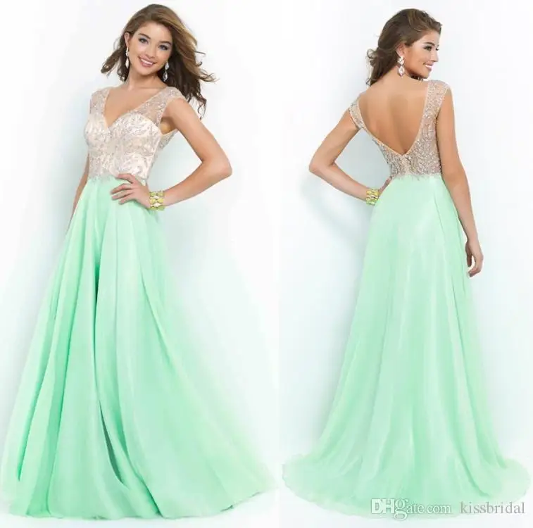 pale green prom dress
