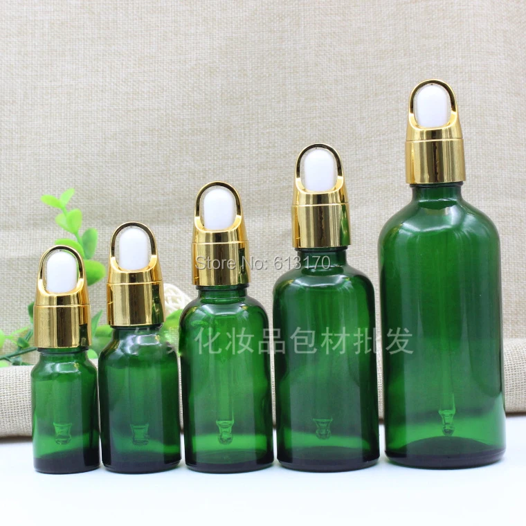 5ml,10ml,15ml,20ml,30ml,50ml,100ml Green Glass bottles,Basket Dropper,Empty Essential Oil Glass Vials Gold Collar White rubber 5ml,10ml,15ml,20ml,30ml,50ml,100ml Green Glass bottles,Basket Dropper,Empty Essential Oil Glass Vials Gold Collar White rubber