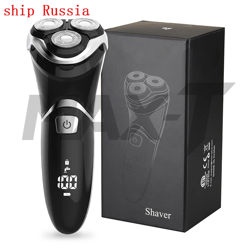 Pаспродажа Доставка из России, новинка, MAX T, RMS8101, электробритва, моющаяся бритва, электрическая бритва, 110 240 В, перезаряжаемая, 3D, тройное лезвие