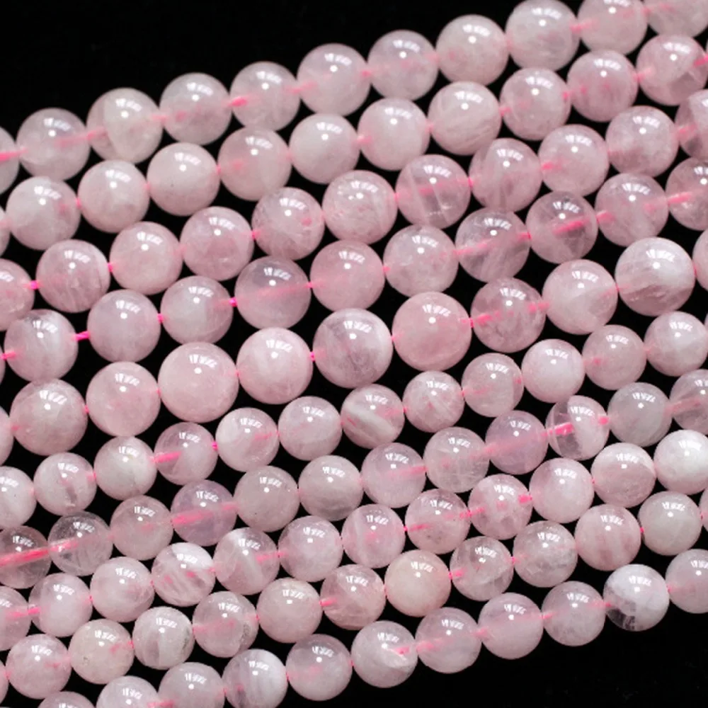 

Wholesale(2 strand/set) natural Madagascar pink quartz 8+-0.2mm smooth round gem stone loose beads for jewelry making design