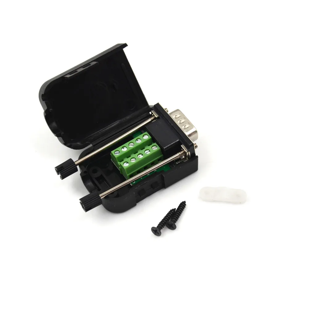 

1 x DB9 Male Solderless Nut 9 Pin Terminals Connector DB9 Male D-Sub 9 Pin Plug Breakout Terminals Type Connector High Quality