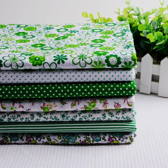 

Dark Green Series 7 Colors Assorted 100% Cotton Tilda Cloth, Crafts Patchwork Fabric, Tissue for Sewing Calico