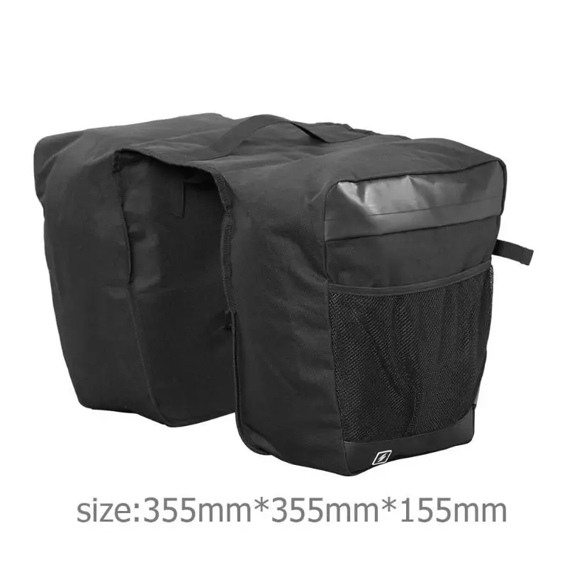 28L нейлоновая велосипедная сумка, сумка для путешествий, сумка для багажа, двусторонняя задняя стойка, заднее сиденье, сумка для багажника, велосипедный рюкзак, большая емкость - Цвет: Черный