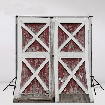 

Old Red And White Vintage rustic barn Door backdrop Vinyl cloth High quality Computer print wood Backgrounds for sale
