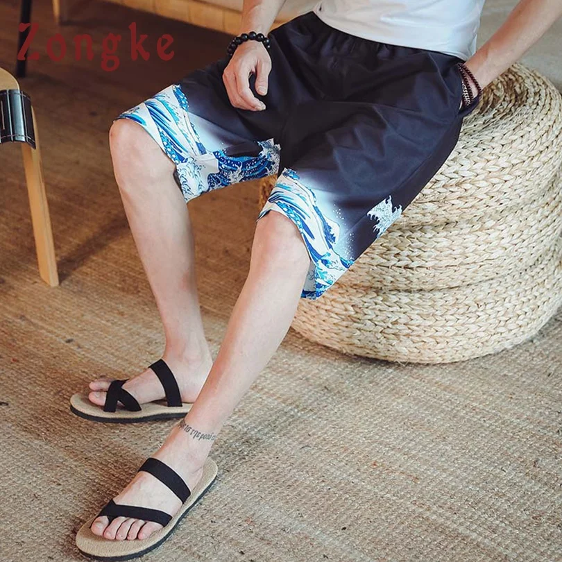 Zongke Повседневные принты шорты Для мужчин Уличная китайский Стиль шорты «Аниме» Для мужчин 5XL Костюмы Для мужчин s шорты летние