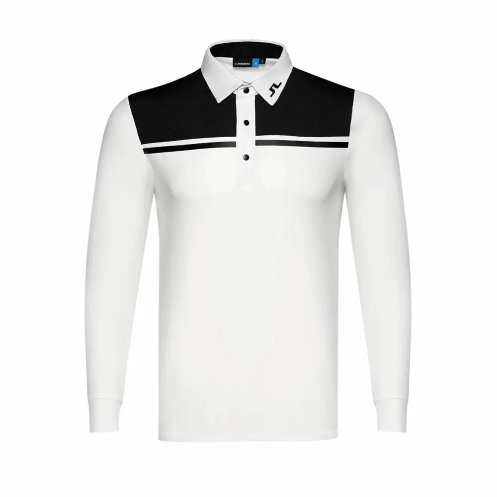 Cooyute Распродажа Новая мужская футболка с длинным рукавом для гольфа JL одежда для гольфа на выбор хлопковая рубашка для гольфа - Цвет: Белый