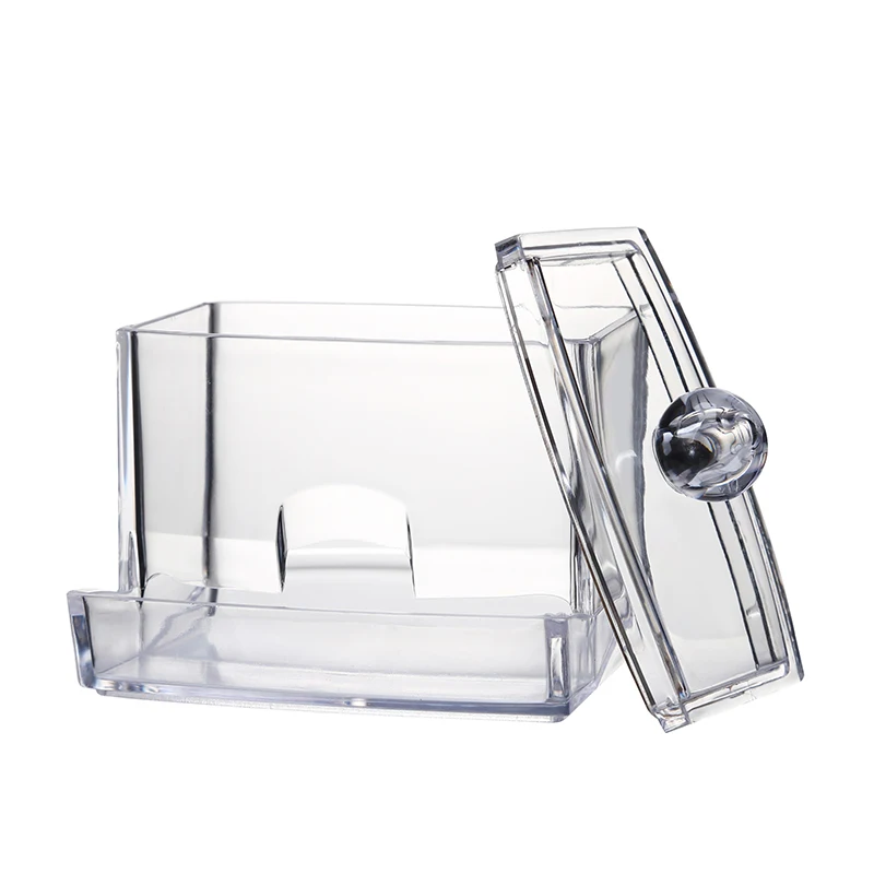Acrylic Cotton Swab Organizer Box Portable Round Container Storage Case Make up Cotton & Pad Box For Home Hotel Office 4
