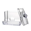 Acrylic Cotton Swab Organizer Box Portable Round Container Storage Case Make up Cotton & Pad Box For Home Hotel Office 4