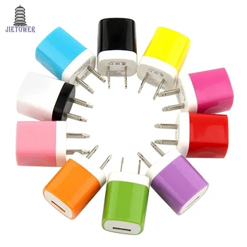 

100pcs/lot Travel Charger High Quality Usb Wall Charger Us Plug Colorful Usb Charger Adapter For Iphone 4 5 6 7 8 for iphone6 i7