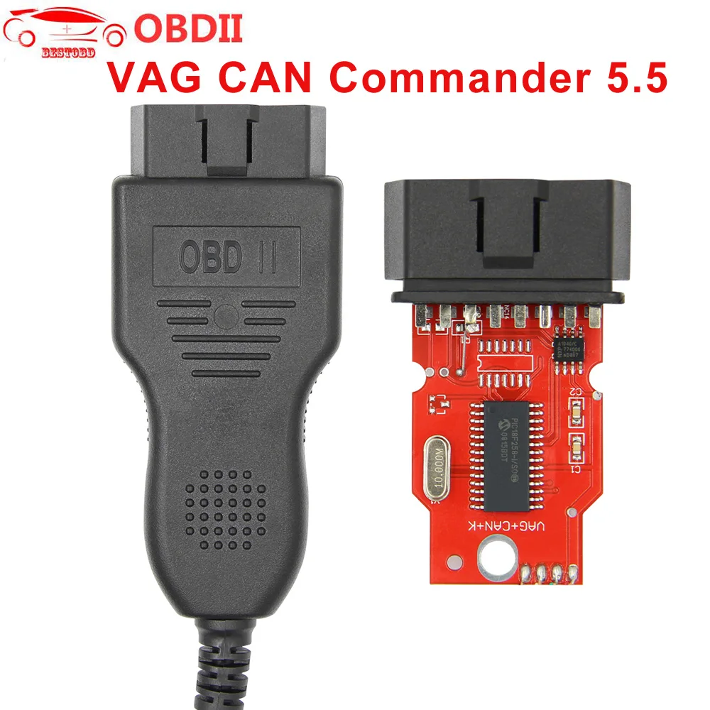 Для автомобилей VAG K+ CAN Commander 5,5 с FTDI FT232RL PIC18F258 чип OBD2 Диагностический кабель для V-W/SKODA/SEAT/AUDI OBDII сканер