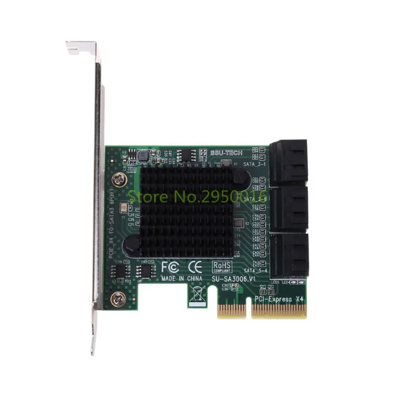  PCI-e PCI Express a SATA 30 III 3 SSD PCI-e 6 puertos tarjeta de expansión adaptador Raiser soporte