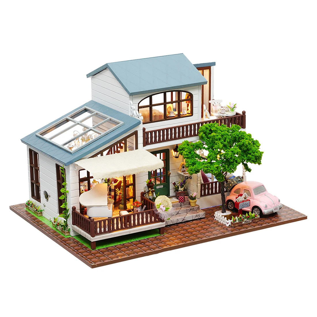 Surwish Interesting Dollhouse London Holiday Basic Version 3D Assembly DIY Household Creative House Kit