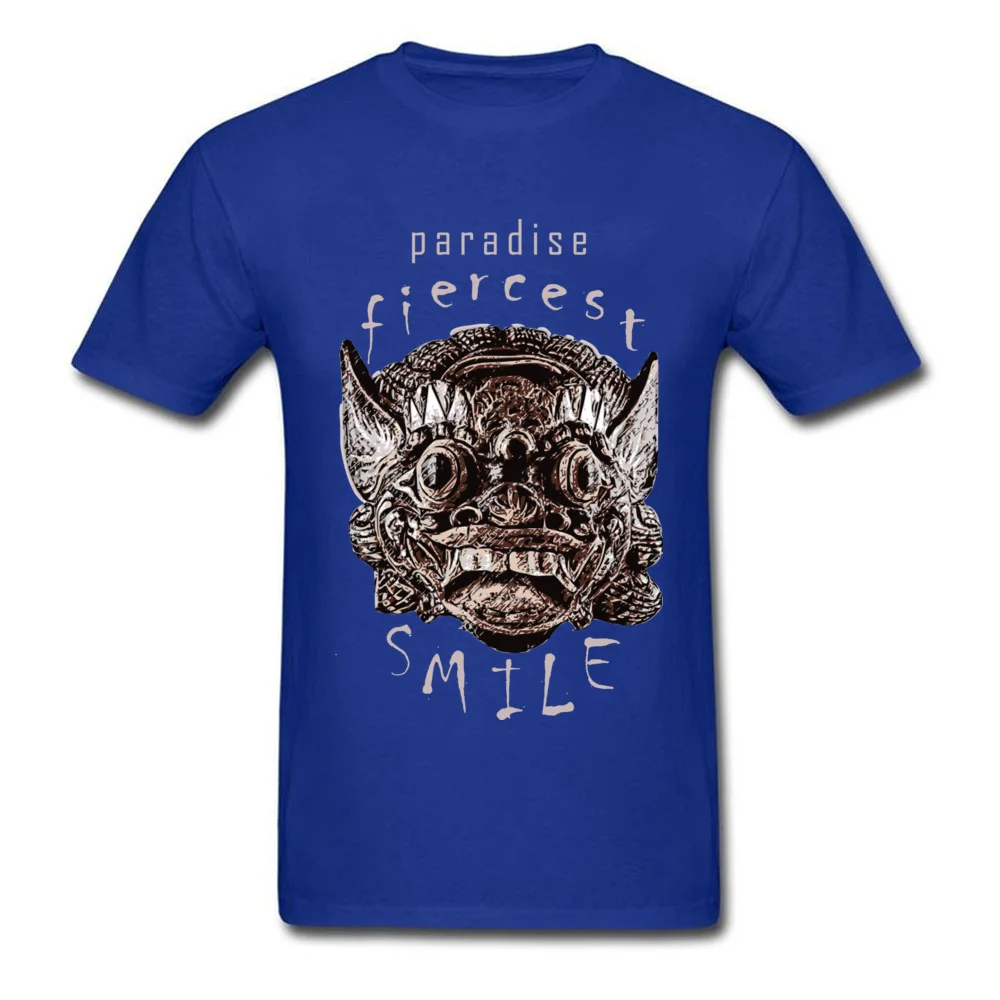 Europe Short Sleeve Tops Shirts Summer/Autumn Round Collar Cotton Men's Tshirts Paradise Smile I Europe Tops & Tees Fitted Paradise Smile I blue