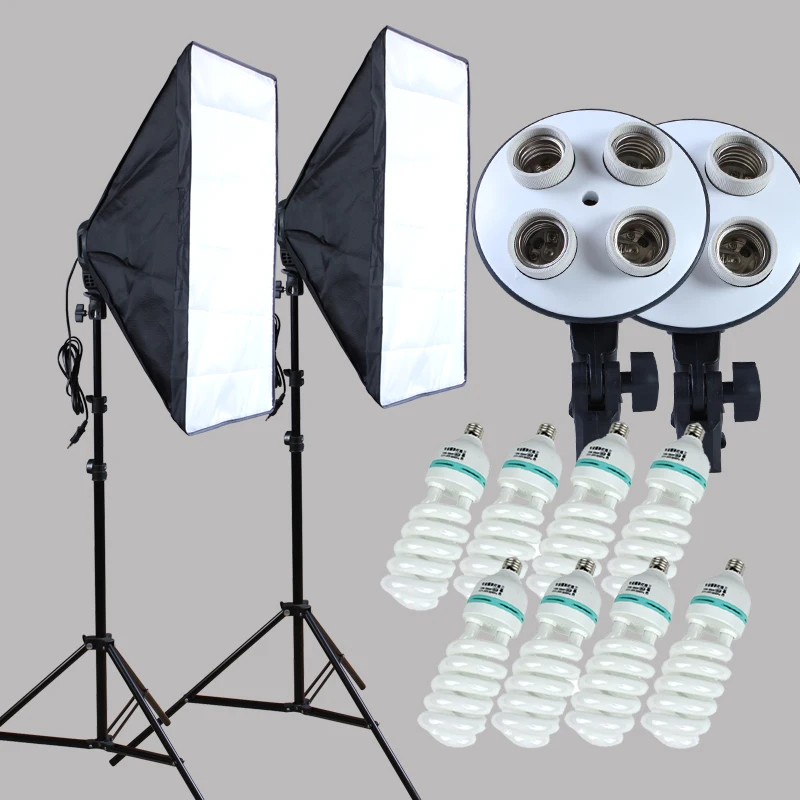 

Details about 8 x 45W 5500K Lamps Daylight Continuous Lighting Softbox Soft Box Kit Four Head