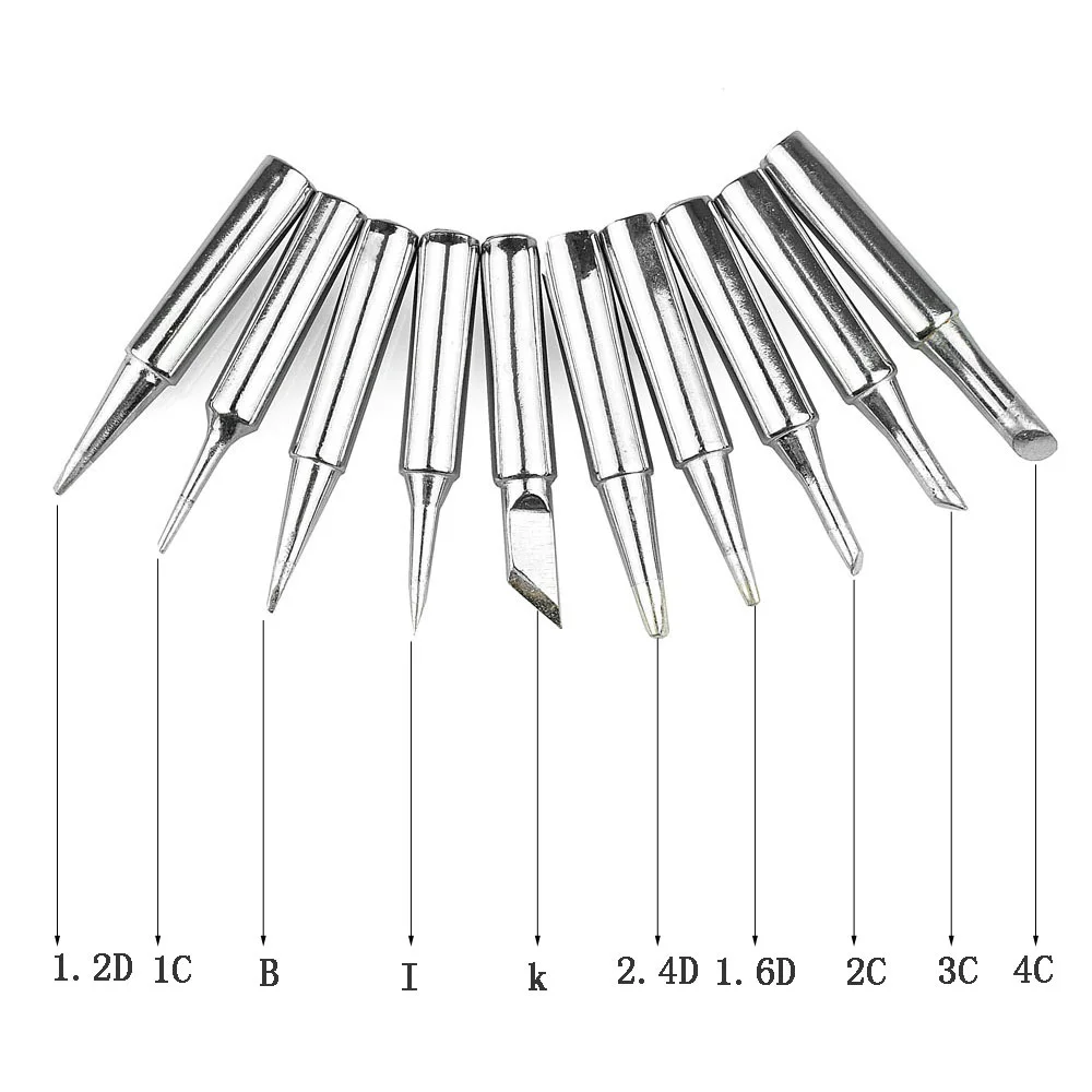 

10Pcs Solder Soldering Iron Tip For Replacement/Hakko 936 Station 900M-T-B