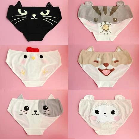 Kawaii Neko Underwear, Chicks Panties, Panties Briefs