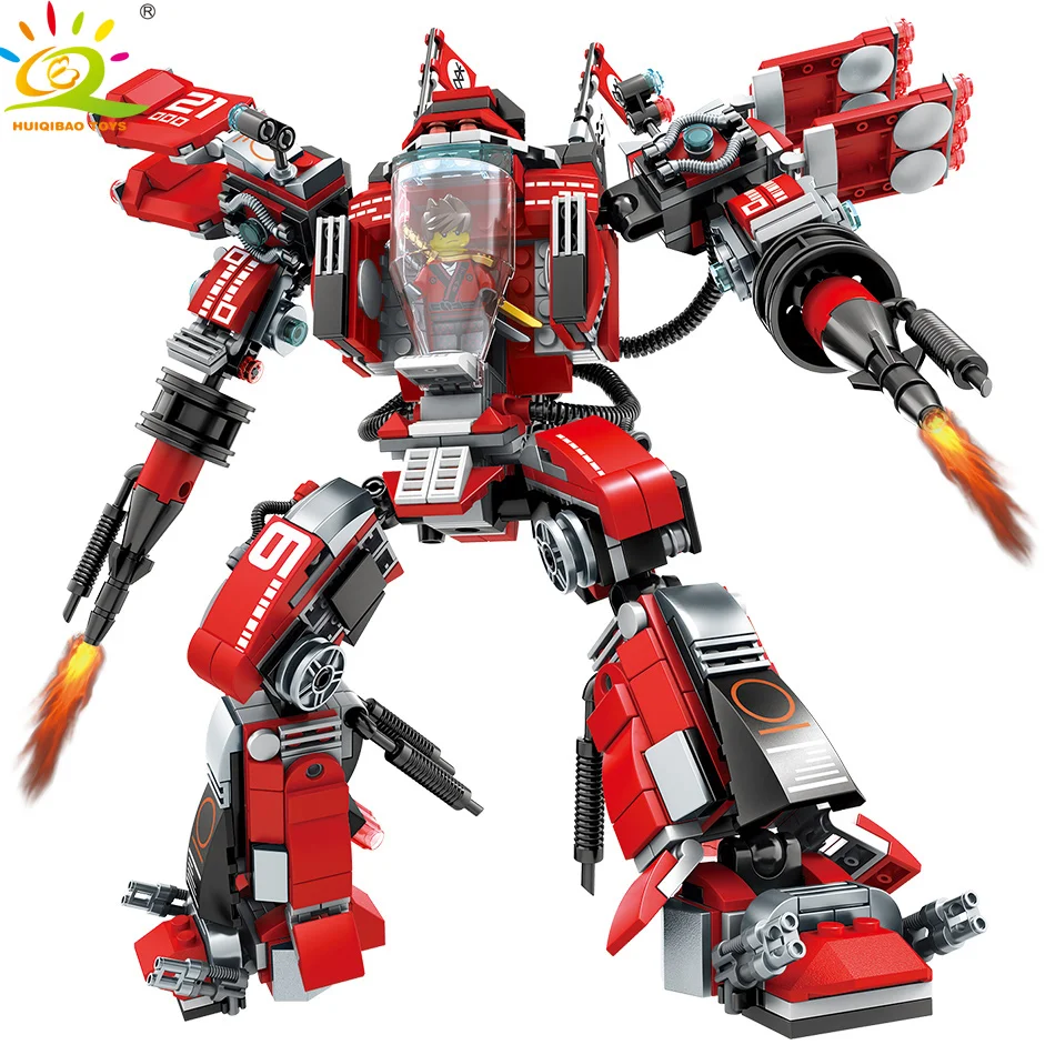 

HUIQIBAO TOYS 737PCS Ninjagoed Robot Building Blocks Compatible legoed Ninjaed army weapon Educational Bricks for Children toys
