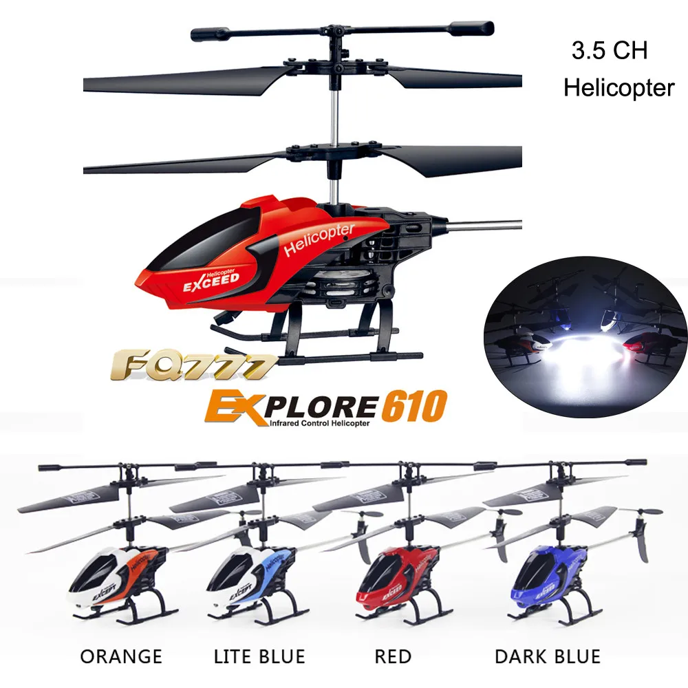 

HIINST Mini Helicopter Radio Remote Control Aircraft RC 3.5CH Mini Micro With LED Light Toy Flying Under Dark Environment Jan1