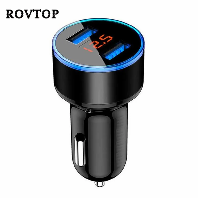 

3.1A 5V Dual USB Car Charger 3 x 6cm LED Display Quick Charging Smart Surge Protection Fuse Mode Car Charger for Moblie Phone #2