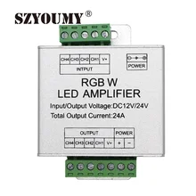 

SZYOUMY LED RGBW /RGB Amplifier DC12 - 24V 24A 4 Channel Output RGBW/RGB LED Strip Power Repeater Console Controller
