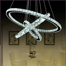 Современный роскошный атмосфера гостиной комнатное освещение 3 кольцо/кольцо с бриллиантом хрустальная люстра 65 Вт светодиодный K9 блестящий хрустальный потолочный светильник