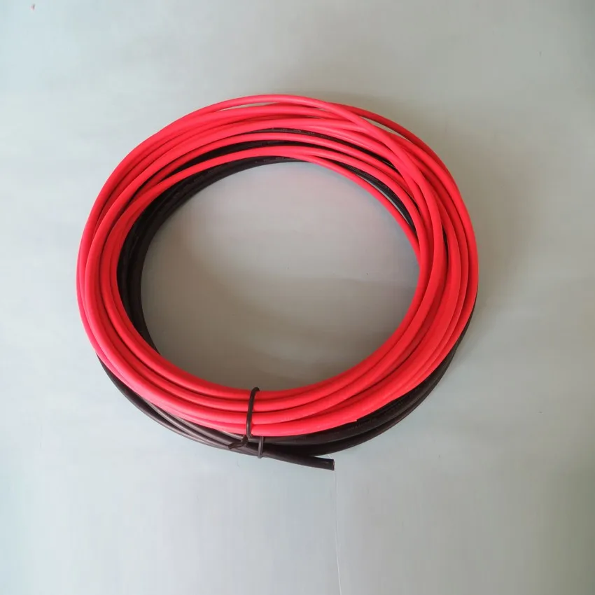 10 м 10AWG 6mm2 Солнечный Кабель красный или черный PV кабель провод медный проводник XLPE куртка сертификат tuv EU US