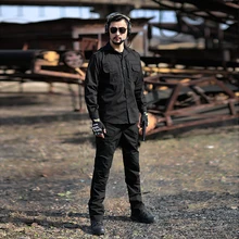 Уличная тактическая beathable рубашка и брюки набор быстросохнущие мужчины Спорт Кемпинг Туризм Рыбалка против царапин Одежда Мужской рабочий костюм набор