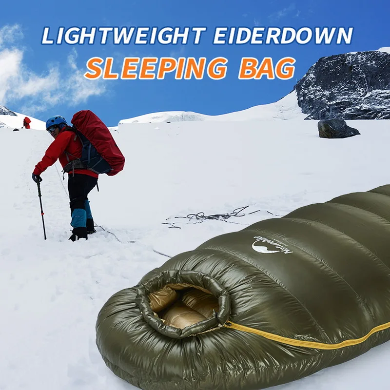 

Naturehike's new outdoor duck down sleeping bag mummy sleeping bag winter sleeping bag, suitable for cold weather.