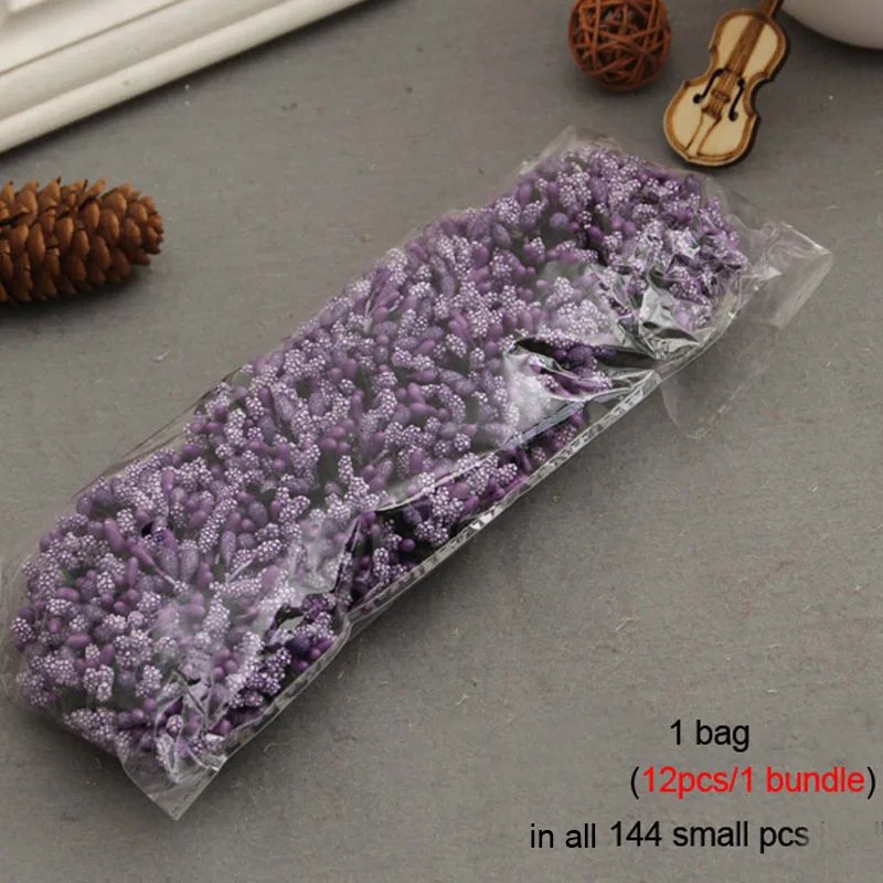 144PCS/lot(12 bundles) Artificial Flowers Stamen Wire Stem/Marriage Leaves Stamen DIY Decorative Wreath Wedding Box Decoration