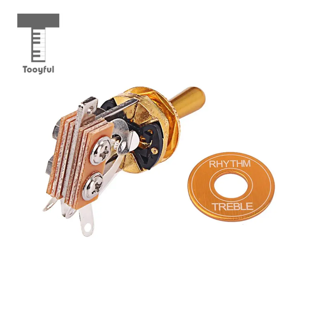 Tooyful Electric Guitar 3 Way Toggle Switch with Rhythm Treble Washer Ring Set Musical Intrument Parts