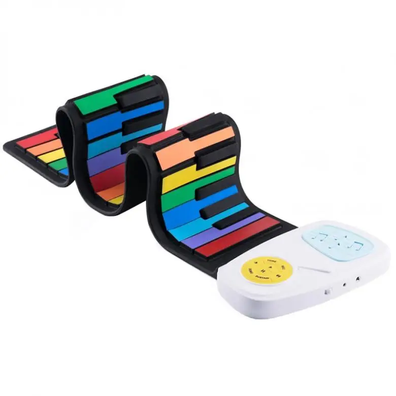  SLADE 49 Keys Colorful Silicon Flexible Hand Roll Up Piano Electronic Keyboard Organ Built-in Speak