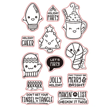 

Cute Jolly Cheer Sets Transparent Clear Silicone Stamp for DIY Scrapbooking/Handcraft Photo Album Card Making Decorative Stamp