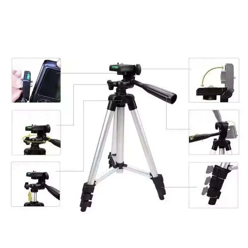 3120 Camera Holder Table Tripod Telescopic Camera Tripod Professional DSLR Tripod Monopod For Digital SLR Camera Stand - Цвет: Серебристый