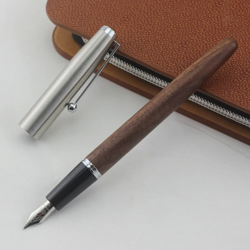 

Luxury Wood Fountain Pen Writing Standard Metal 0.38mm Nib Ink Pens for School Student Finance Office Supplies pencil case