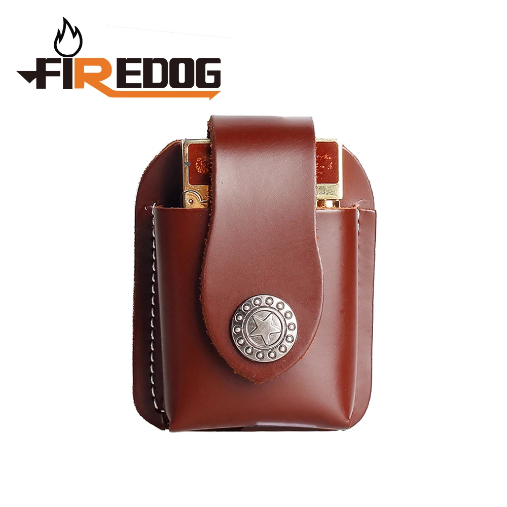 Firedog Cigarette Leather Lighter Holder Brown Lighter